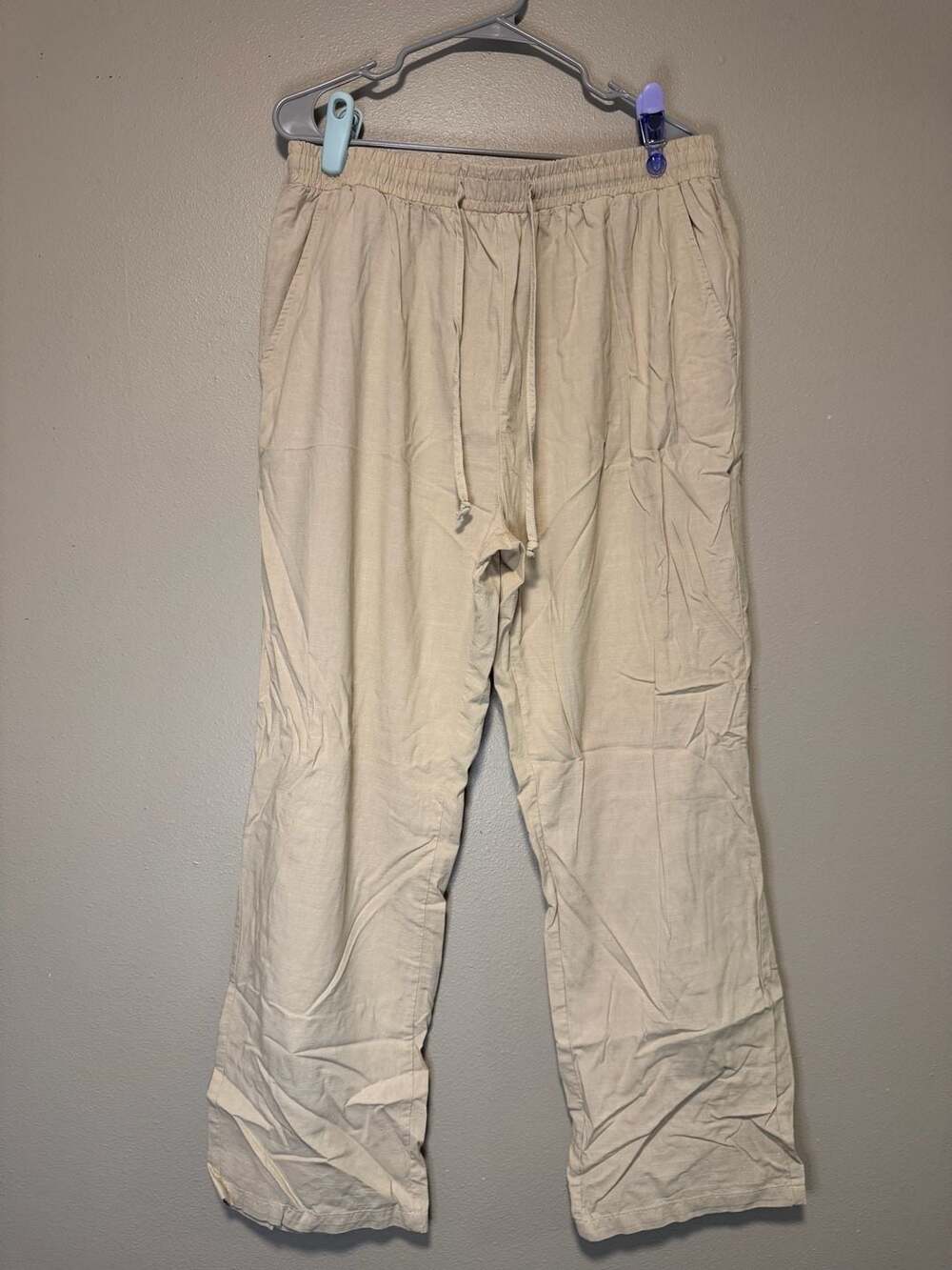 COOFANDY Mens Casual Cotton Linen Beach Pants  XL